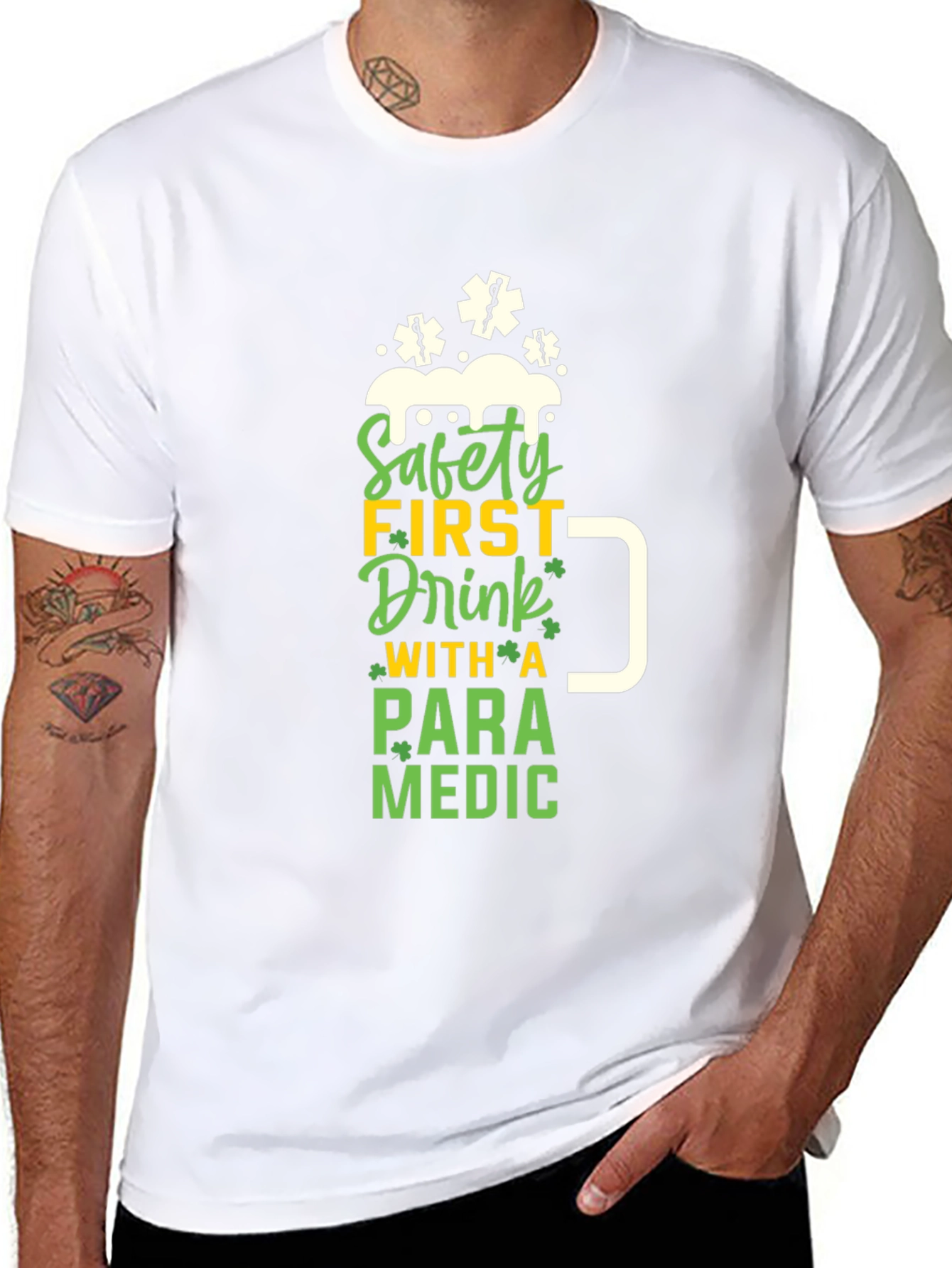 Camiseta Negra Paramedico - Bebe con Seguridad