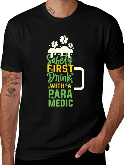 Camiseta Negra Paramedico - Bebe con Seguridad