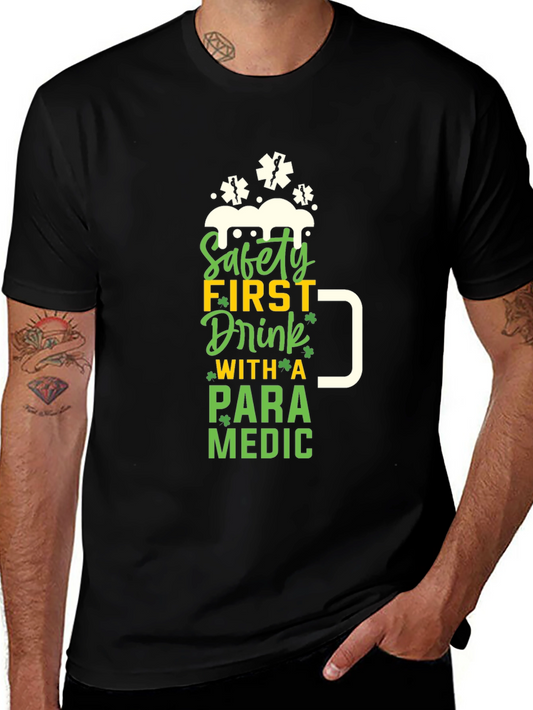 Camiseta Negra Paramedico - Bebe con Seguridad