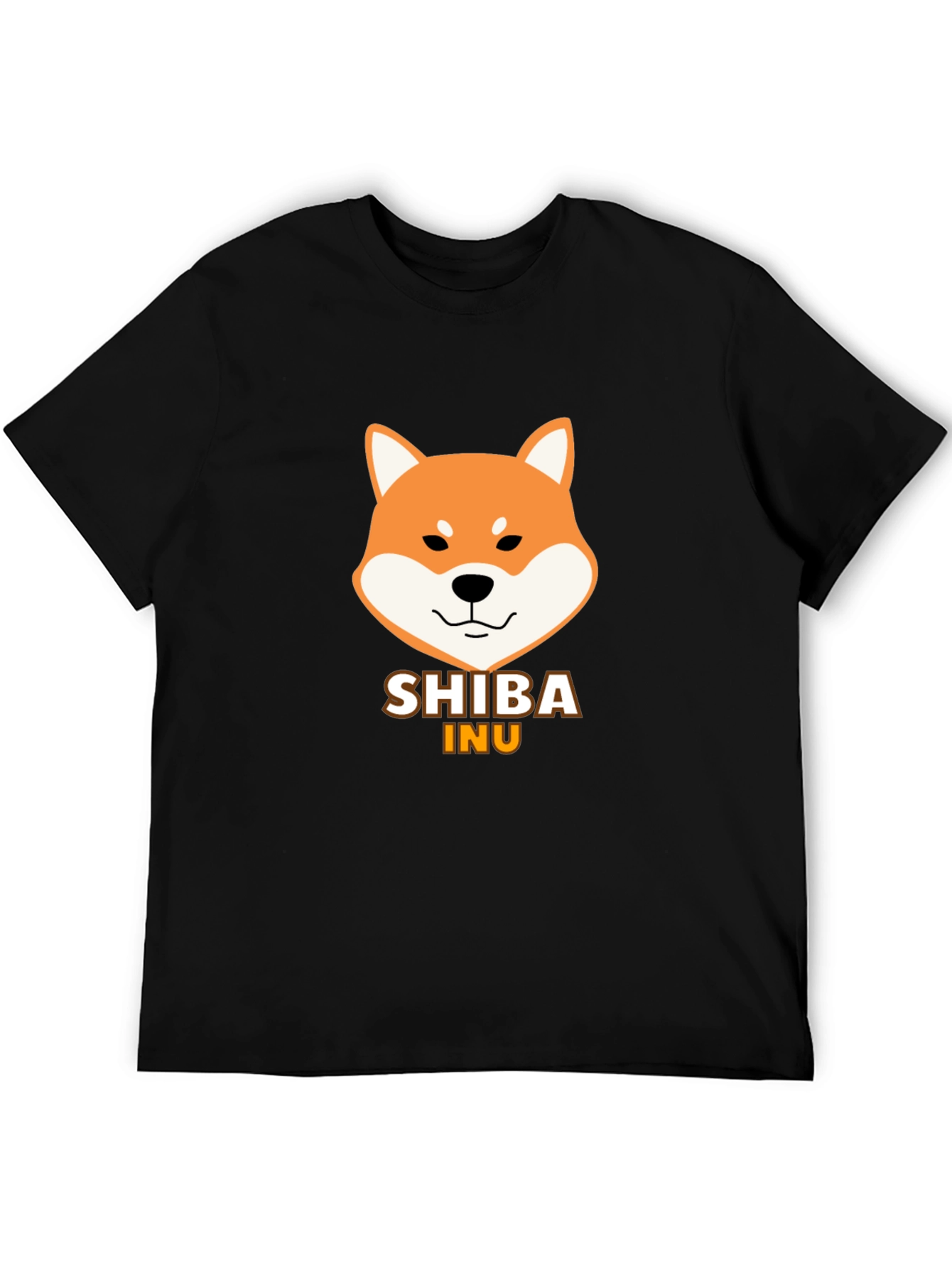 Camiseta Negra Hombre - Diseño Shiba Inu