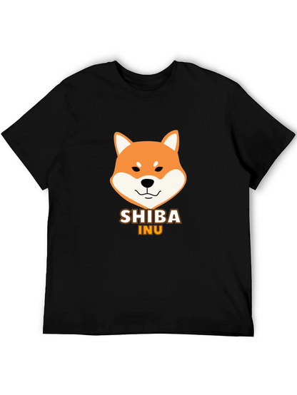 Camiseta Negra Hombre - Diseño Shiba Inu
