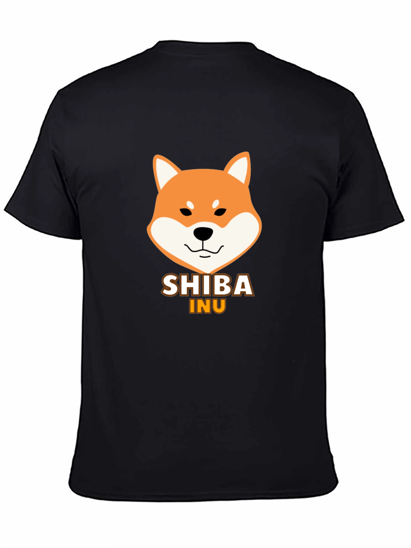 Camiseta Negra Hombre - Diseño Shiba Inu