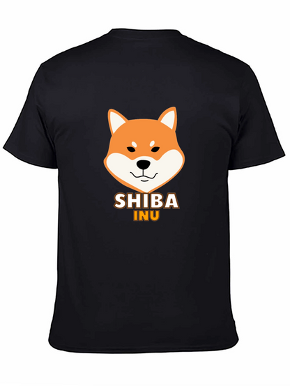 Camiseta Negra Hombre - Diseño Shiba Inu