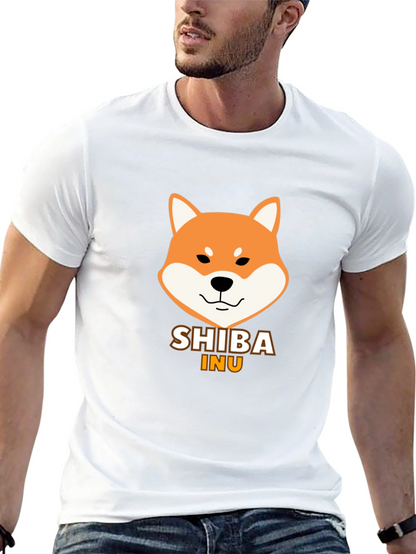 Camiseta Negra Hombre - Diseño Shiba Inu
