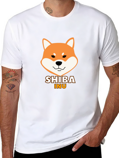 Camiseta Negra Hombre - Diseño Shiba Inu