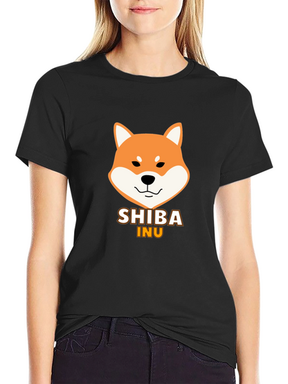 Camiseta Negra Hombre - Diseño Shiba Inu
