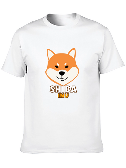 Camiseta Negra Hombre - Diseño Shiba Inu