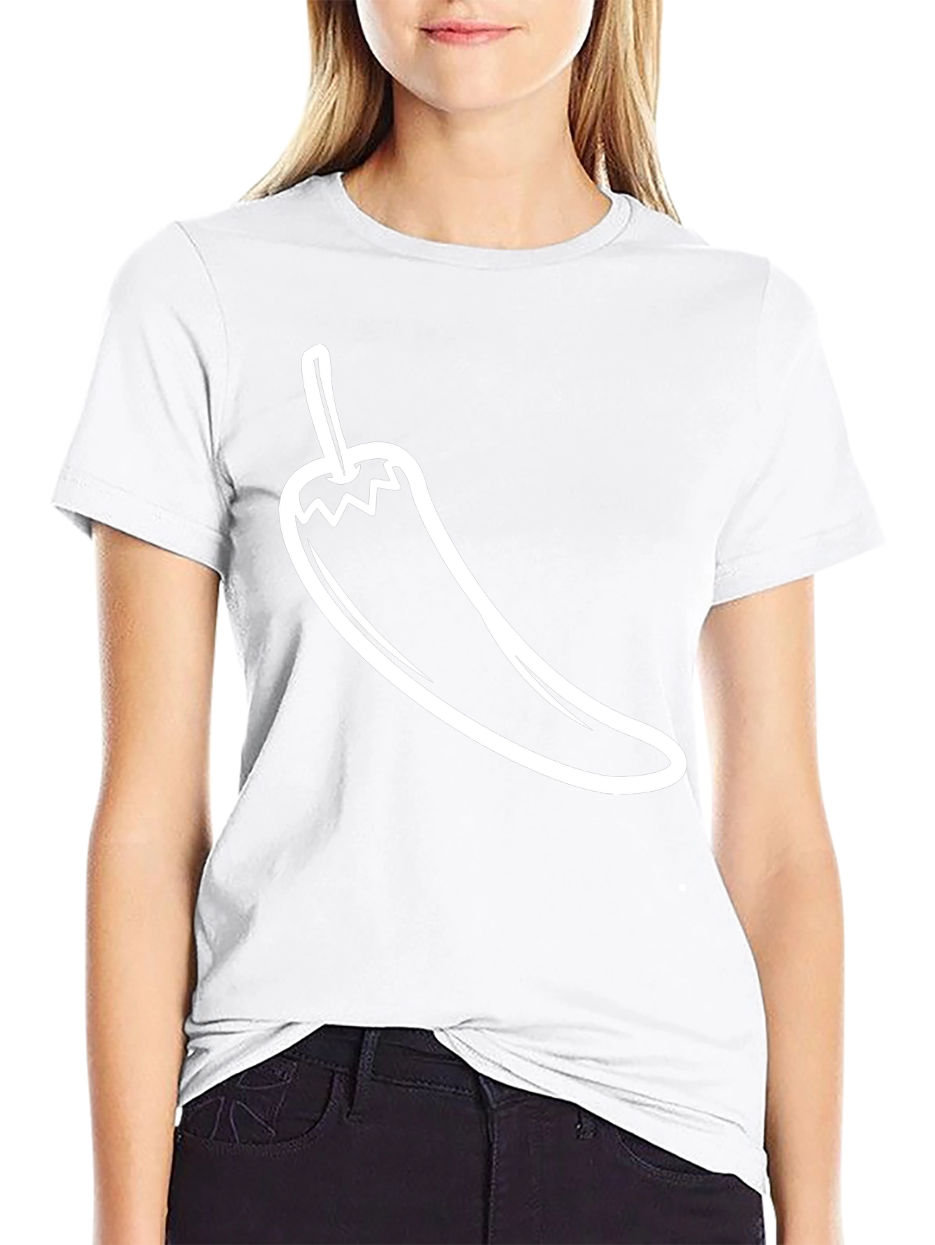 Camiseta Negra con Diseño de Chile Picante