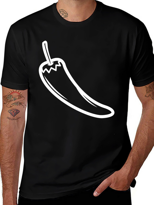 Camiseta Negra con Diseño de Chile Picante