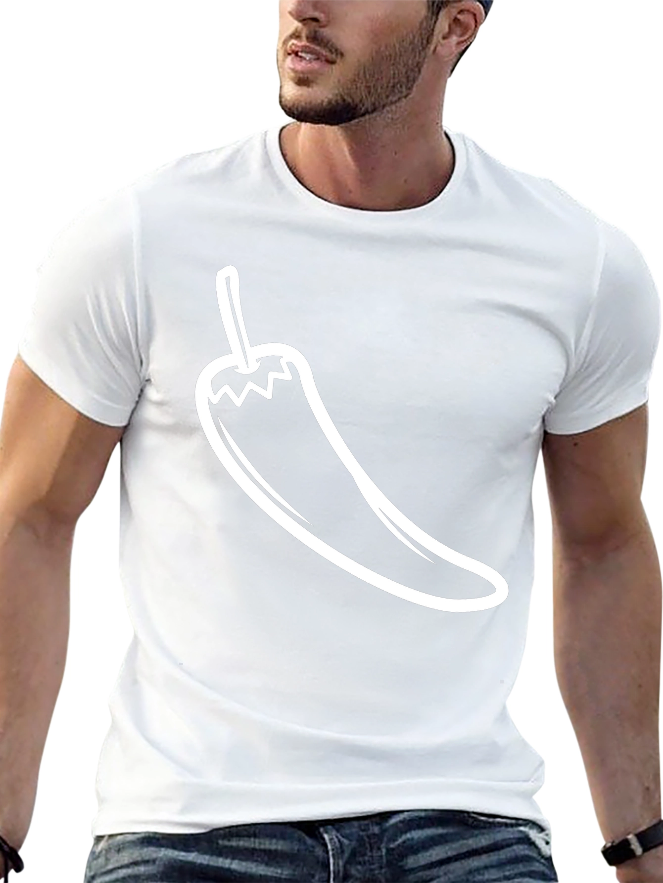 Camiseta Negra con Diseño de Chile Picante
