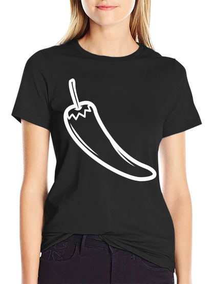 Camiseta Negra con Diseño de Chile Picante