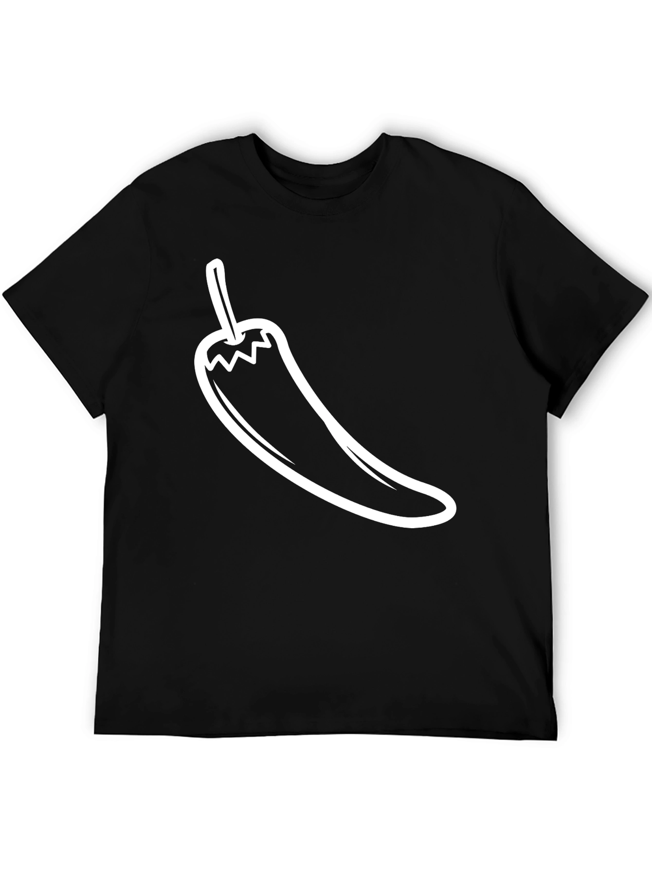 Camiseta Negra con Diseño de Chile Picante