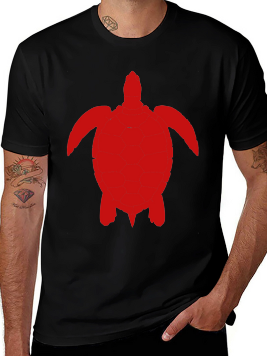 Camiseta Negra con Diseño de Tortuga Roja
