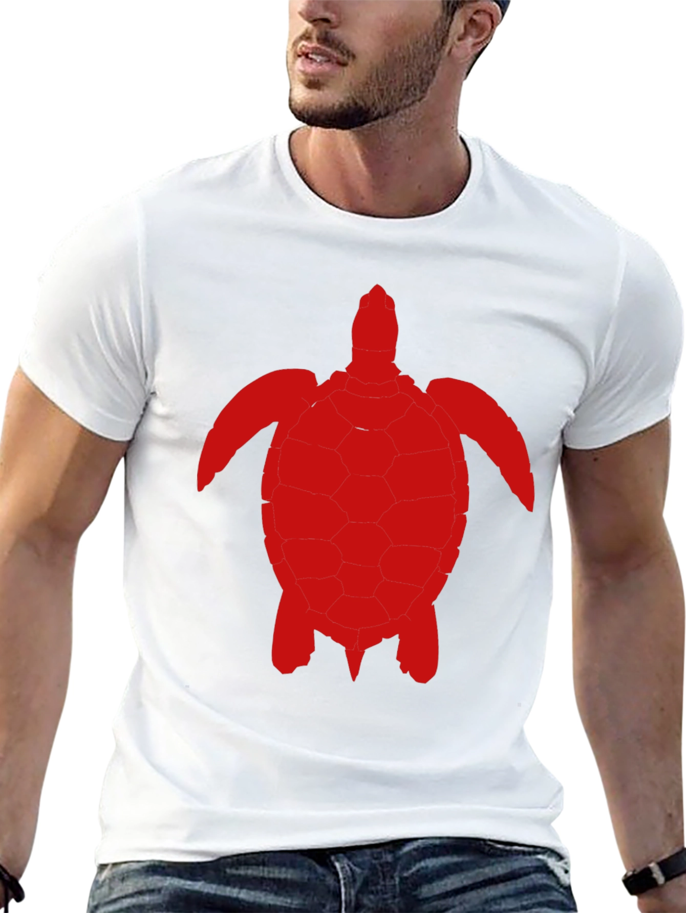 Camiseta Negra con Diseño de Tortuga Roja