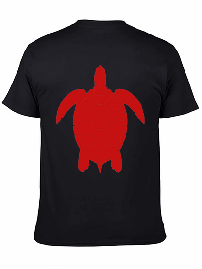 Camiseta Negra con Diseño de Tortuga Roja
