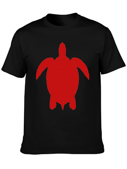 Camiseta Negra con Diseño de Tortuga Roja