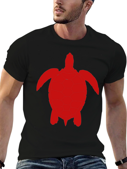 Camiseta Negra con Diseño de Tortuga Roja