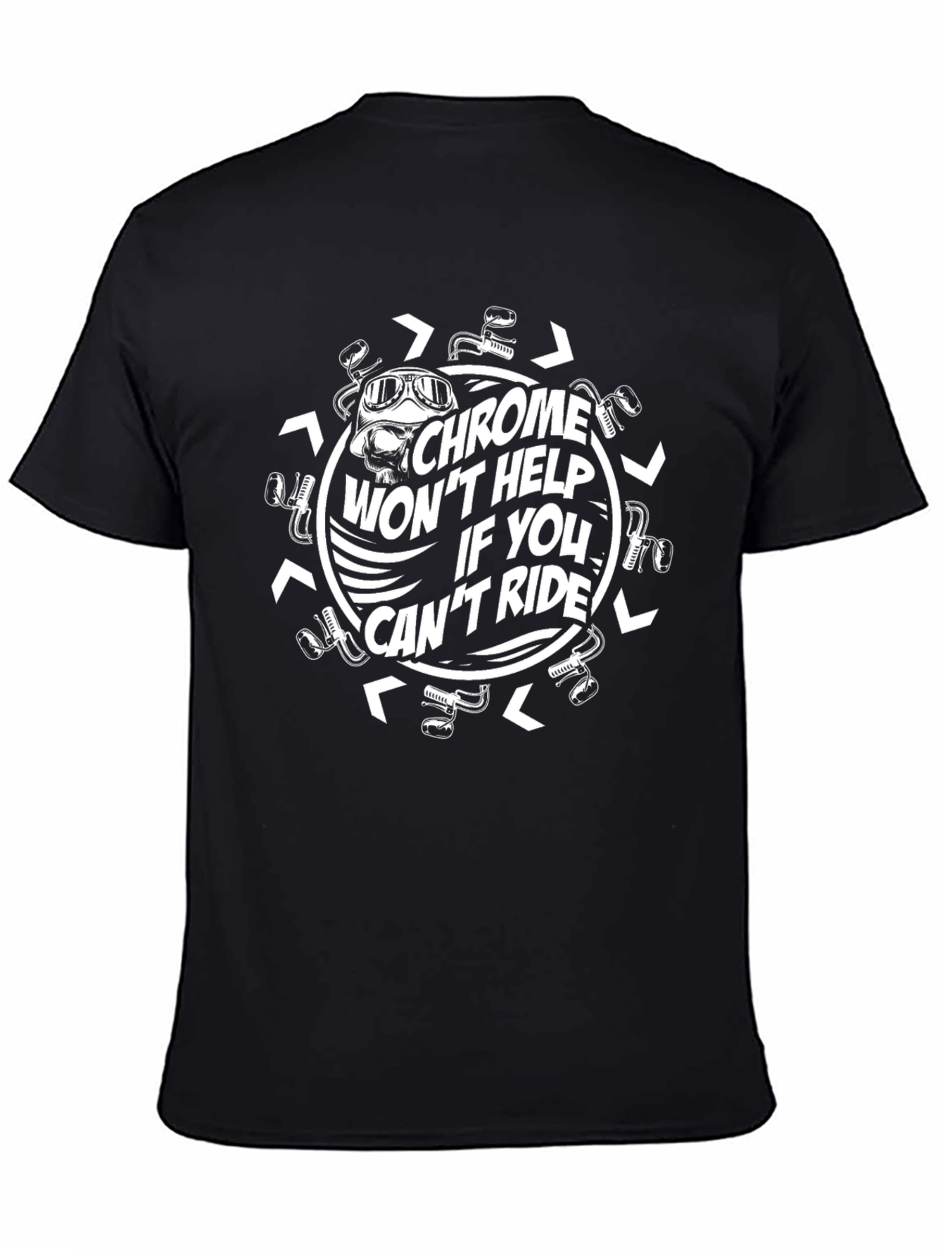 Camiseta Negra Motera - Chrome Wont Help