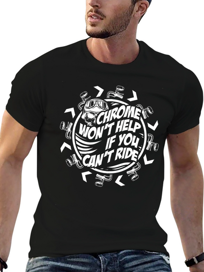 Camiseta Negra Motera - Chrome Wont Help