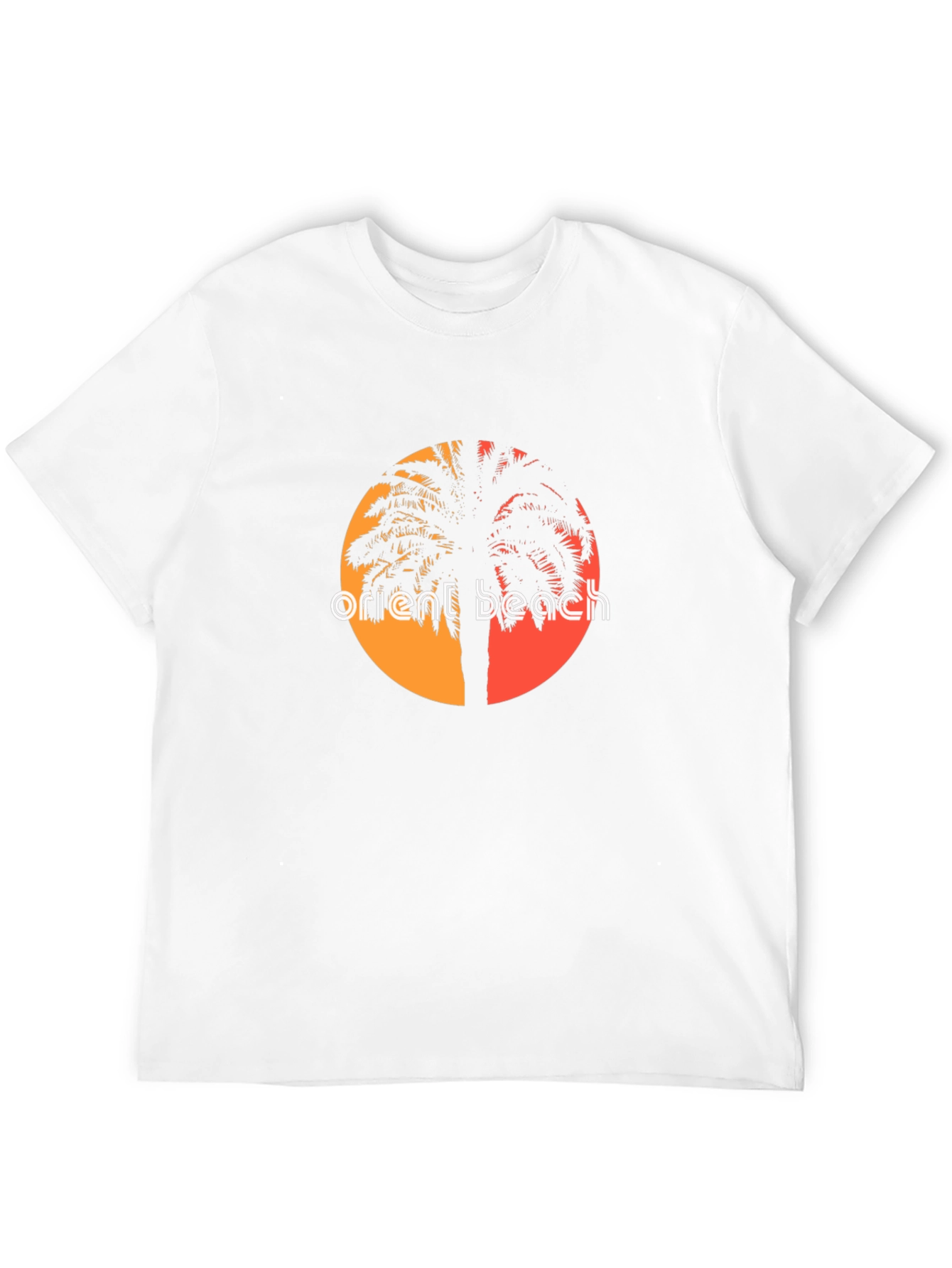 Camiseta Negra Orient Beach con Diseño Tropical
