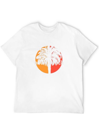 Camiseta Negra Orient Beach con Diseño Tropical