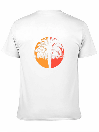 Camiseta Negra Orient Beach con Diseño Tropical