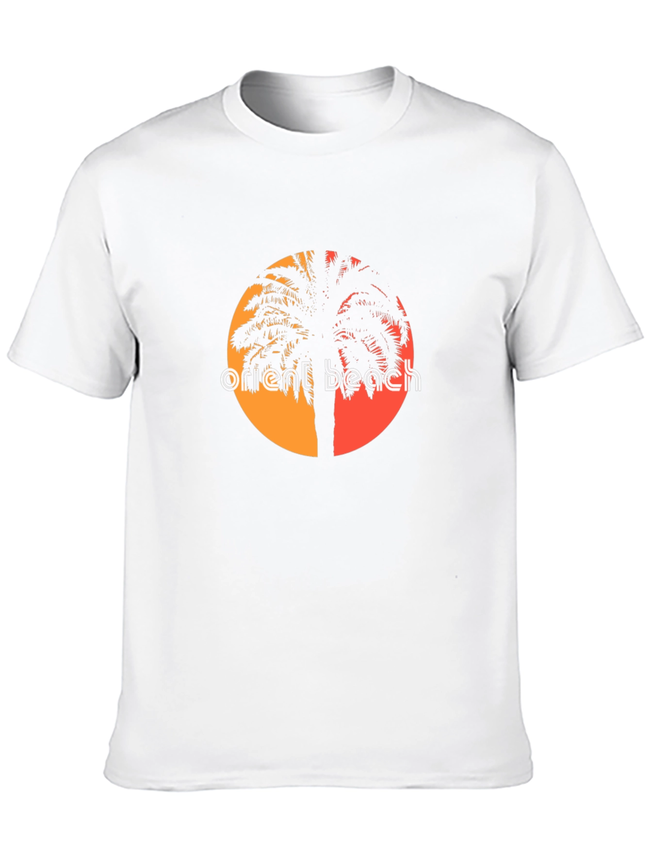 Camiseta Negra Orient Beach con Diseño Tropical