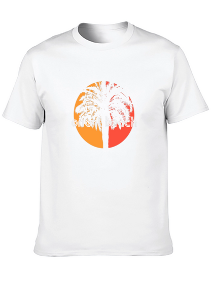 Camiseta Negra Orient Beach con Diseño Tropical