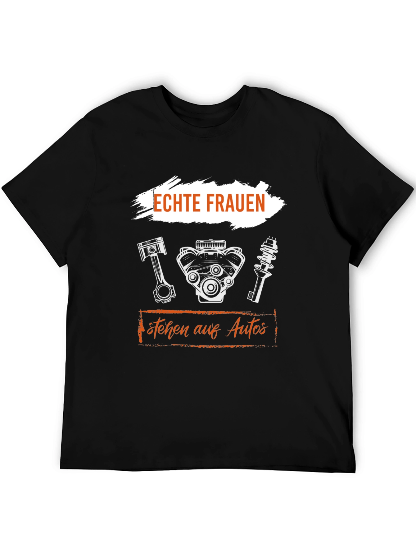 Camiseta Negra Mecánica - Echte Frauen stehen auf Autos