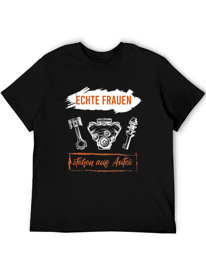 Camiseta Negra Mecánica - Echte Frauen stehen auf Autos