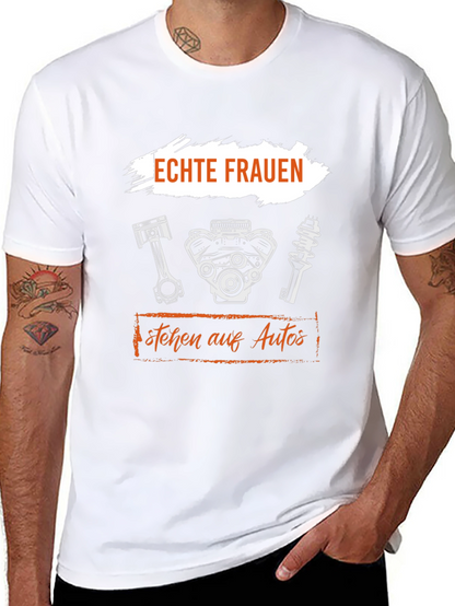 Camiseta Negra Mecánica - Echte Frauen stehen auf Autos