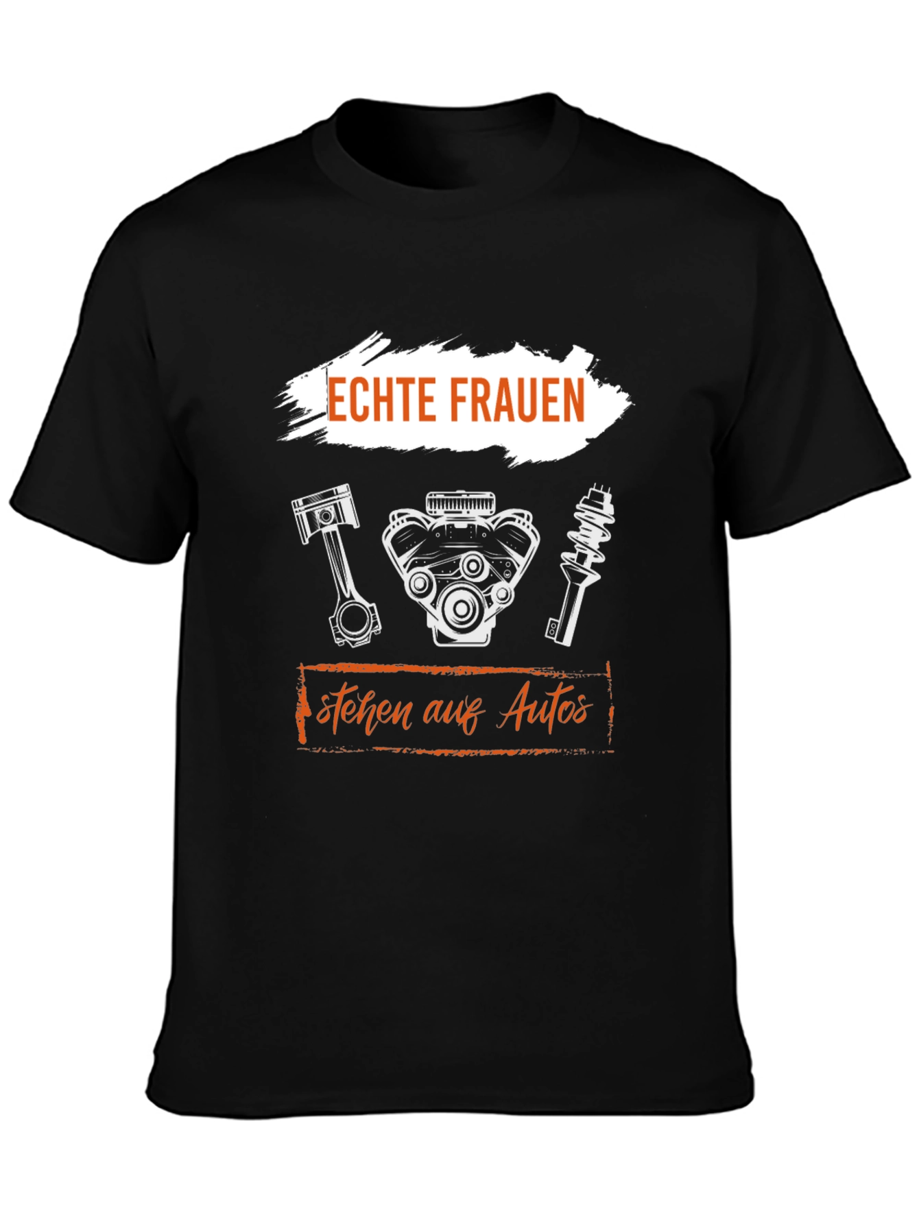 Camiseta Negra Mecánica - Echte Frauen stehen auf Autos