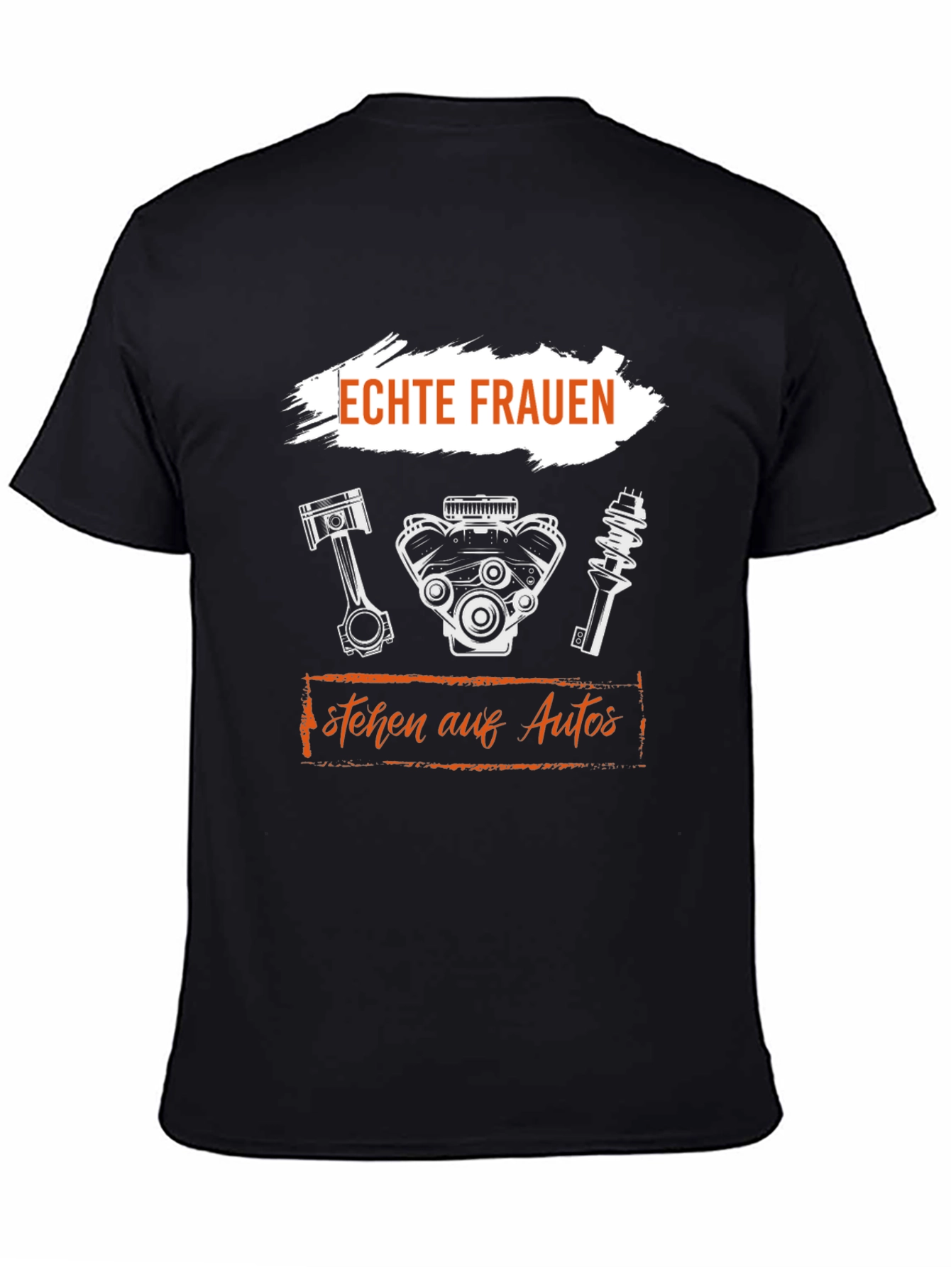 Camiseta Negra Mecánica - Echte Frauen stehen auf Autos