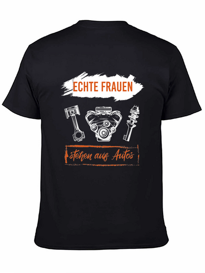 Camiseta Negra Mecánica - Echte Frauen stehen auf Autos