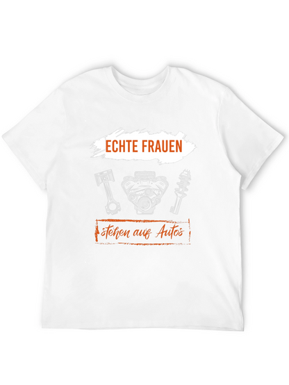 Camiseta Negra Mecánica - Echte Frauen stehen auf Autos