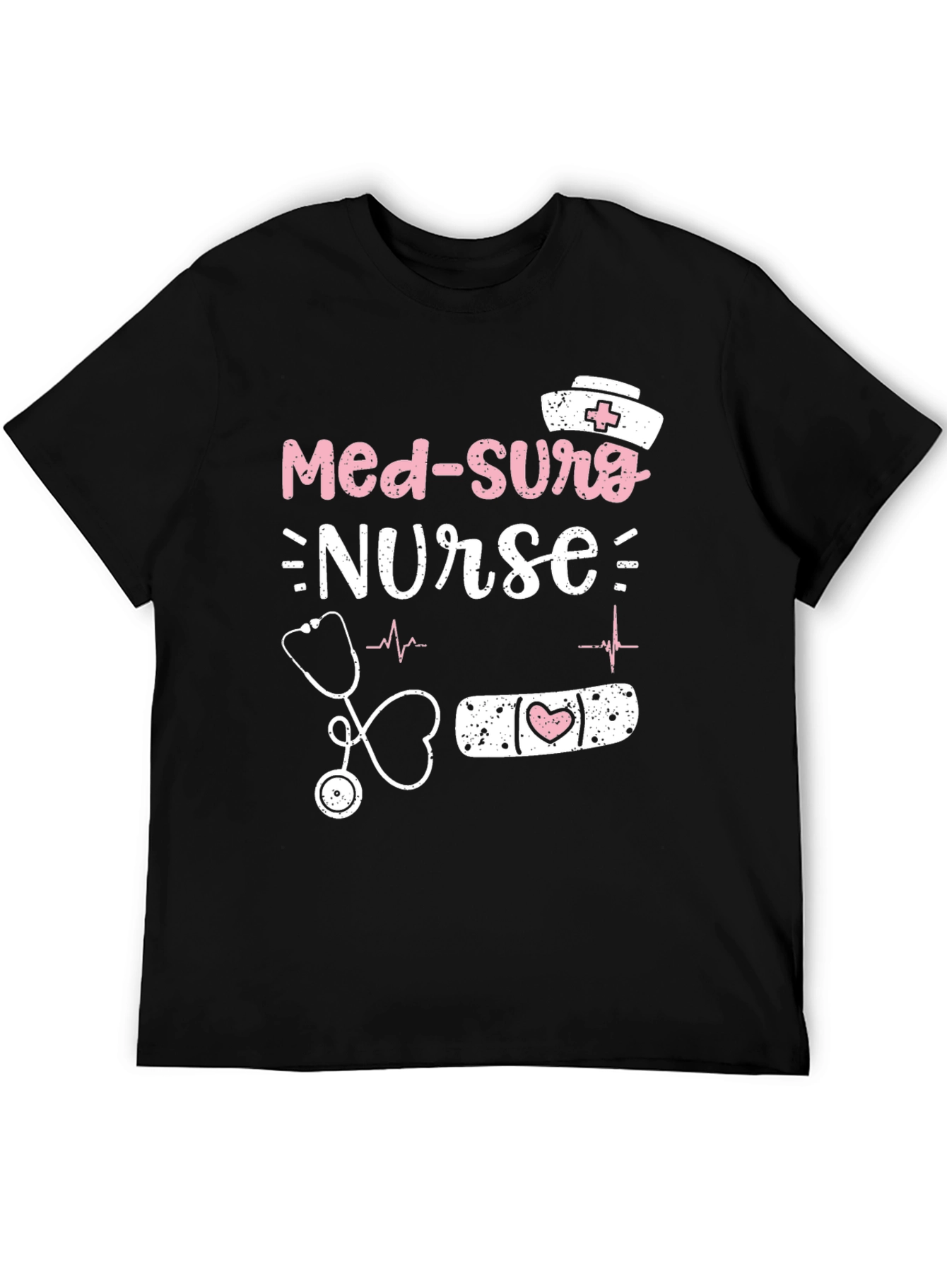 Camiseta Negra Med-Surg Nurse para Enfermeras
