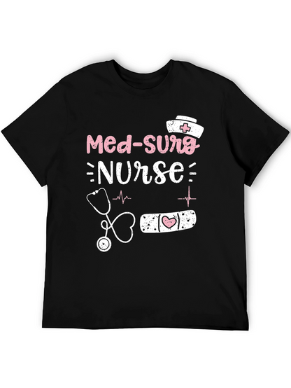 Camiseta Negra Med-Surg Nurse para Enfermeras