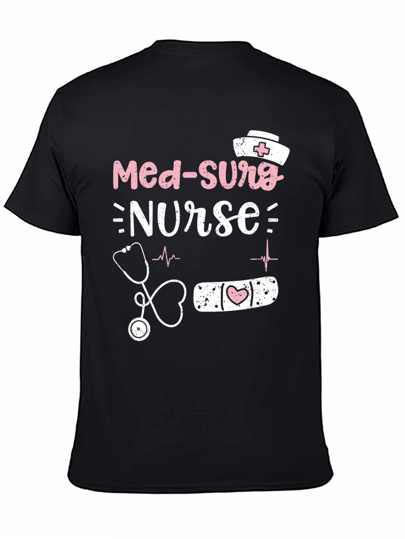 Camiseta Negra Med-Surg Nurse para Enfermeras