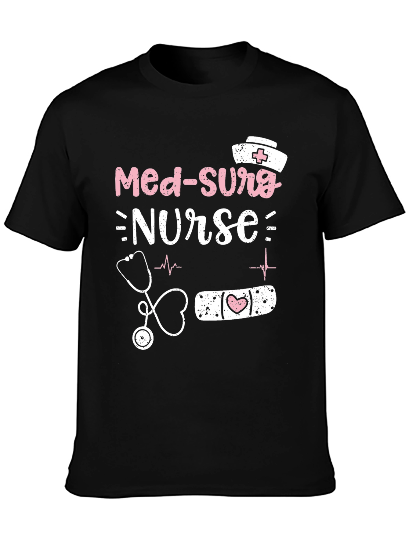 Camiseta Negra Med-Surg Nurse para Enfermeras