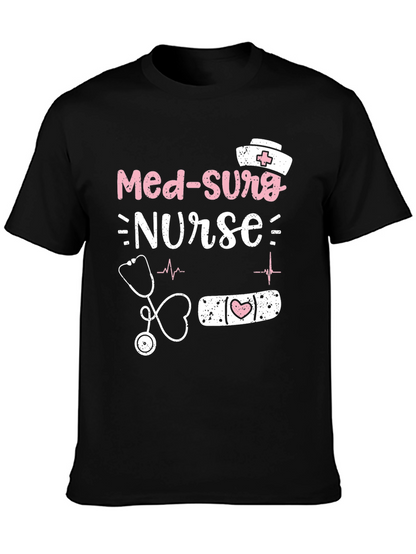 Camiseta Negra Med-Surg Nurse para Enfermeras