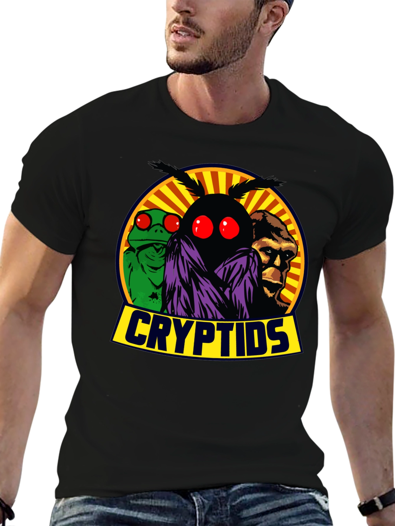 Camiseta Cryptids: Mothman Lizardman y Bigfoot