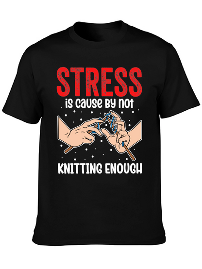 Camiseta Negra Divertida para Amantes del Tejido
