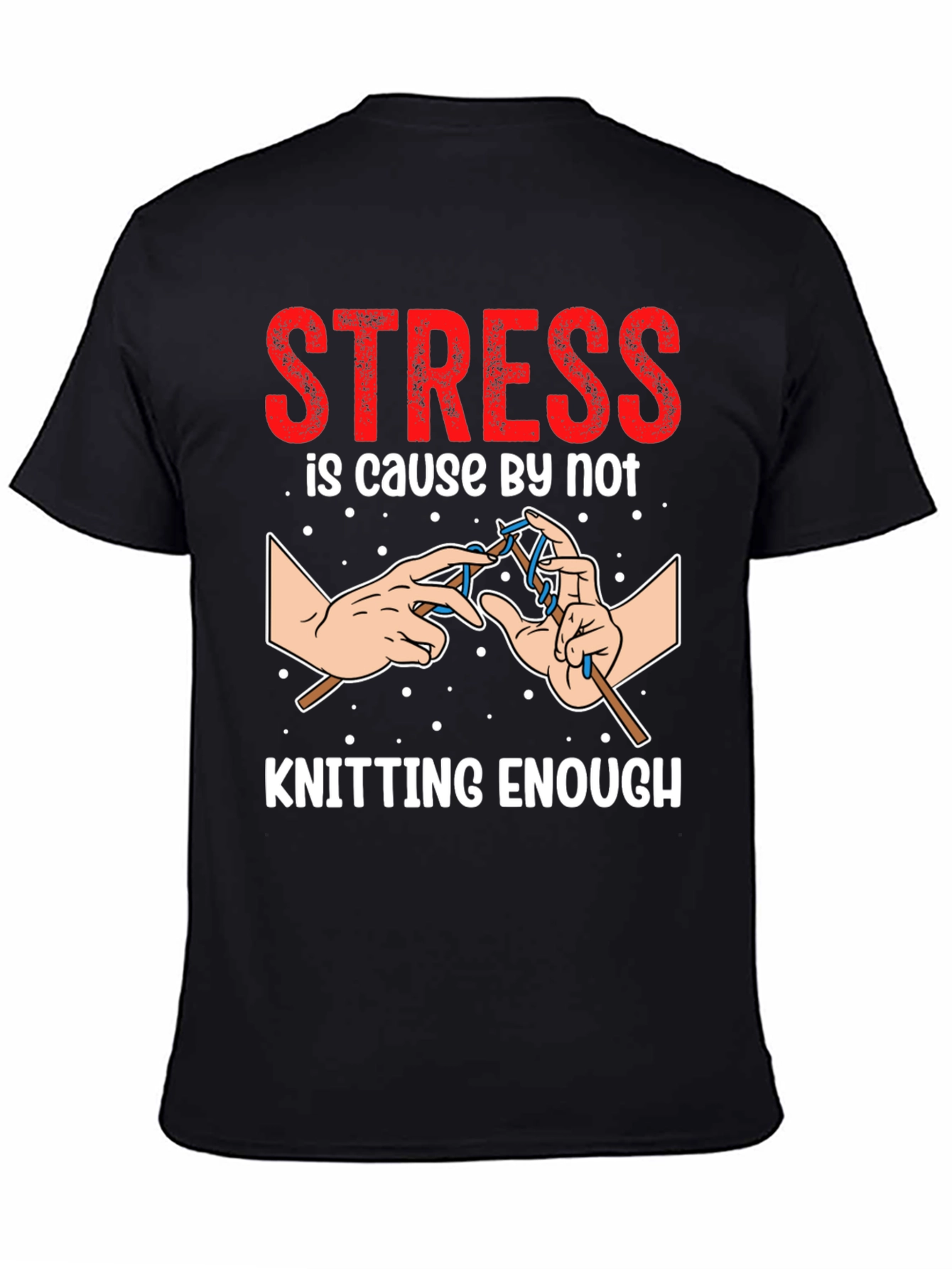 Camiseta Negra Divertida para Amantes del Tejido