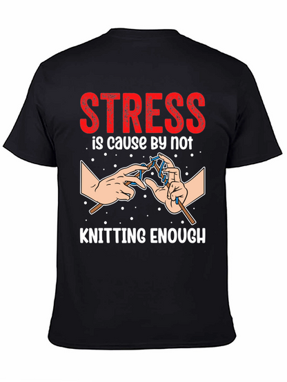 Camiseta Negra Divertida para Amantes del Tejido