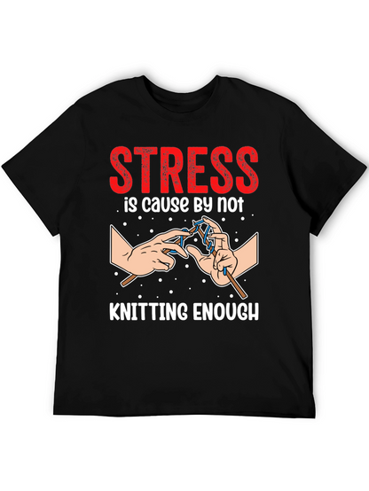 Camiseta Negra Divertida para Amantes del Tejido
