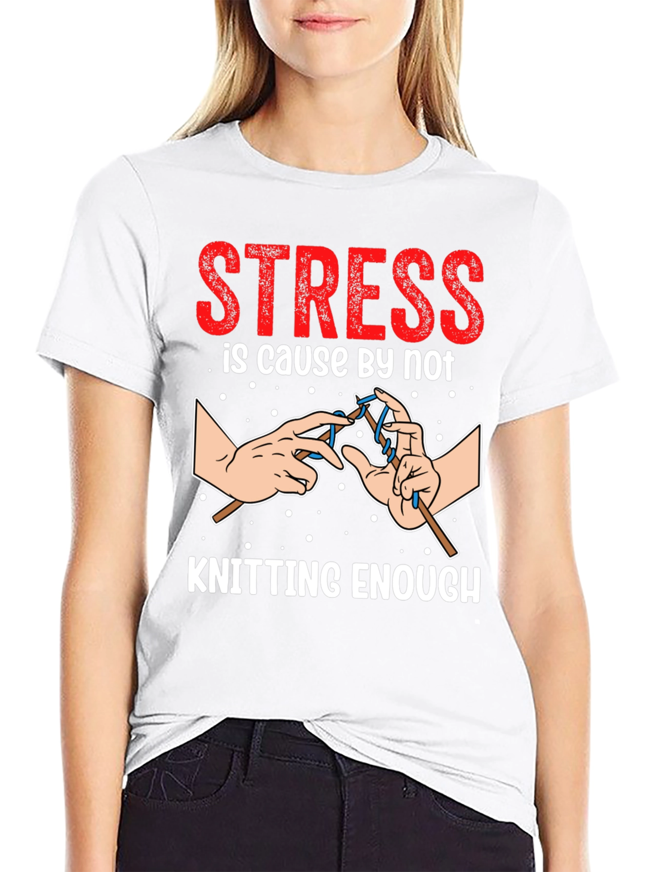 Camiseta Negra Divertida para Amantes del Tejido