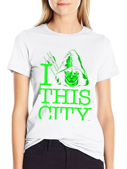Camiseta Negra Green Arrow I Love This City