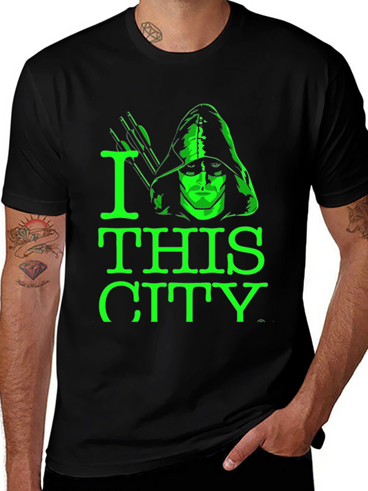 Camiseta Negra Green Arrow I Love This City