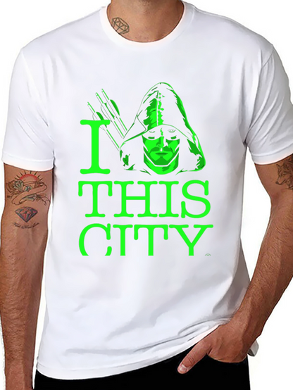 Camiseta Negra Green Arrow I Love This City