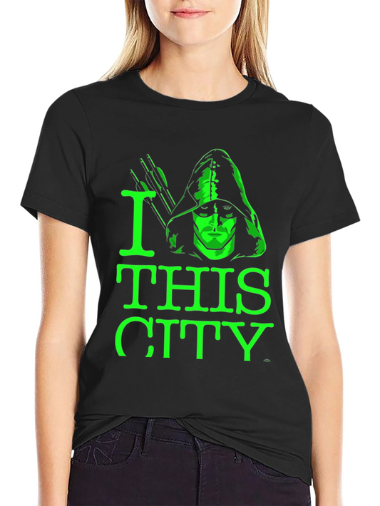 Camiseta Negra Green Arrow I Love This City